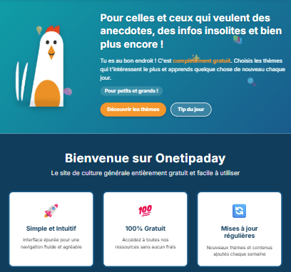 Onetipaday : Plateforme Éducative Innovante
